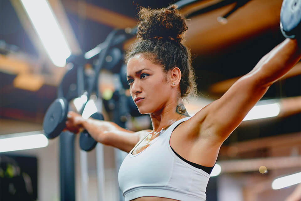 Woman lifting weights